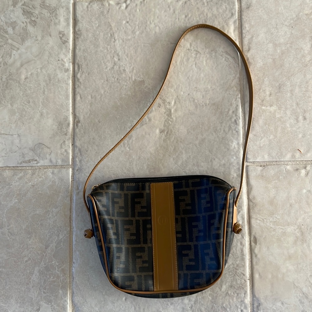 Authentic Fendi pocketbook brown beige combination